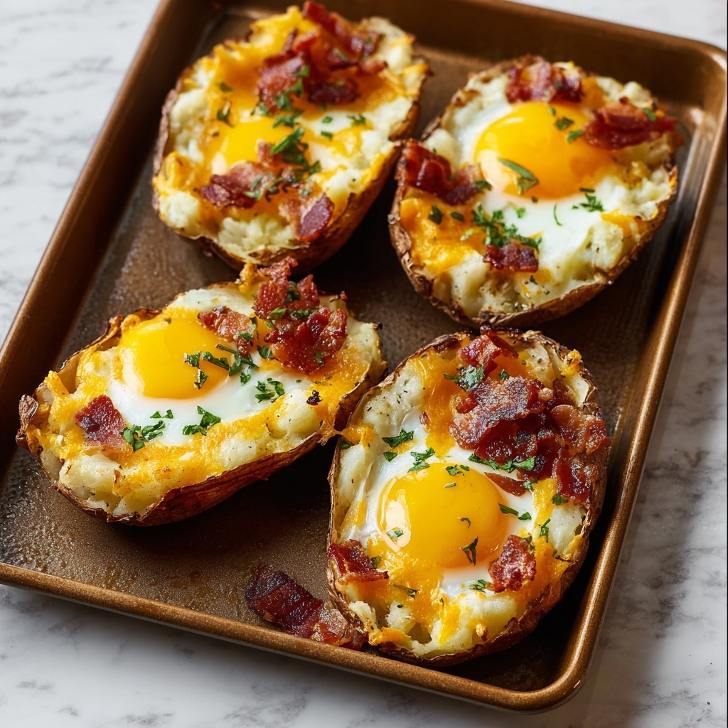 Twice Baked Loaded Breakfast Potatoes Recipe - Recipe Image