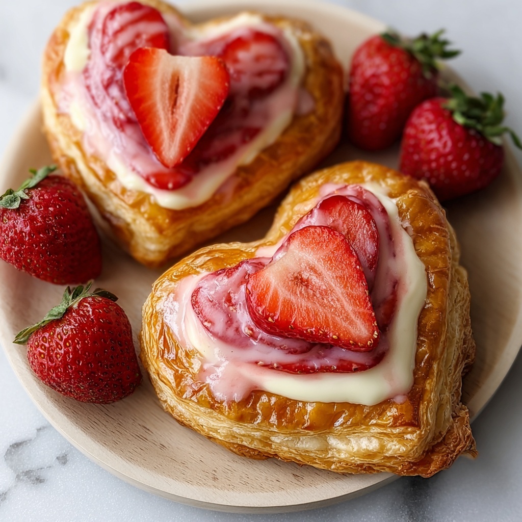 Strawberry Cream Cheese Heart Danishes Recipe - Recipe Image