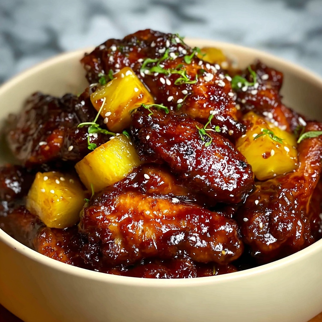 Best Brown Sugar Pineapple Wings Chicken – Baked Sticky Perfection Recipe - Recipe Image