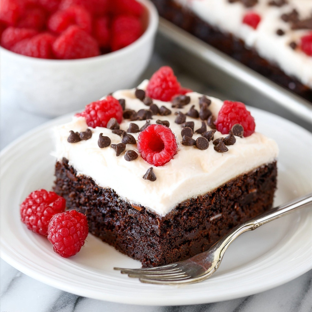 Raspberry Chambord Chocolate Poke Cake Recipe - Recipe Image
