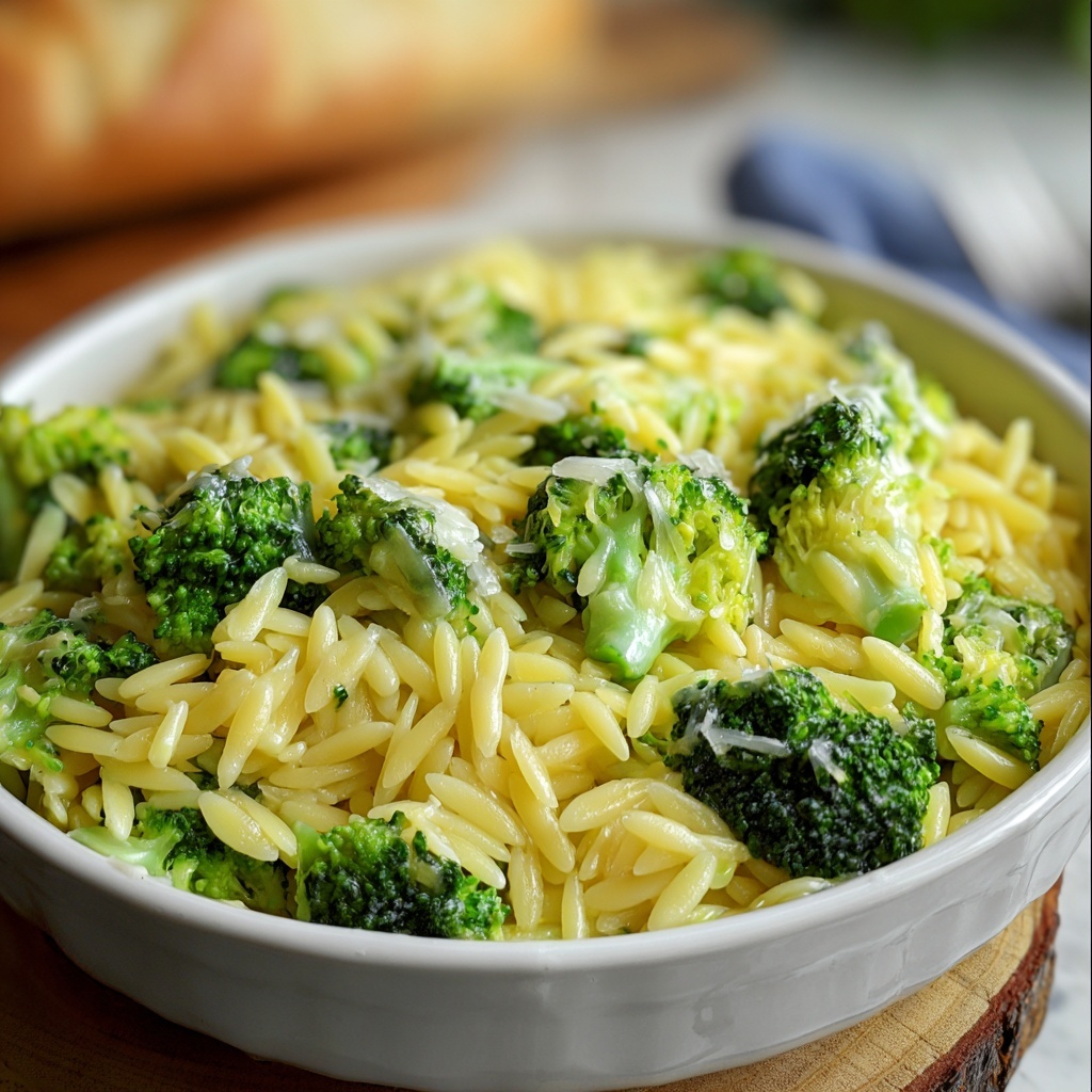 One-Pot Broccoli Cheese Orzo Recipe - Recipe Image