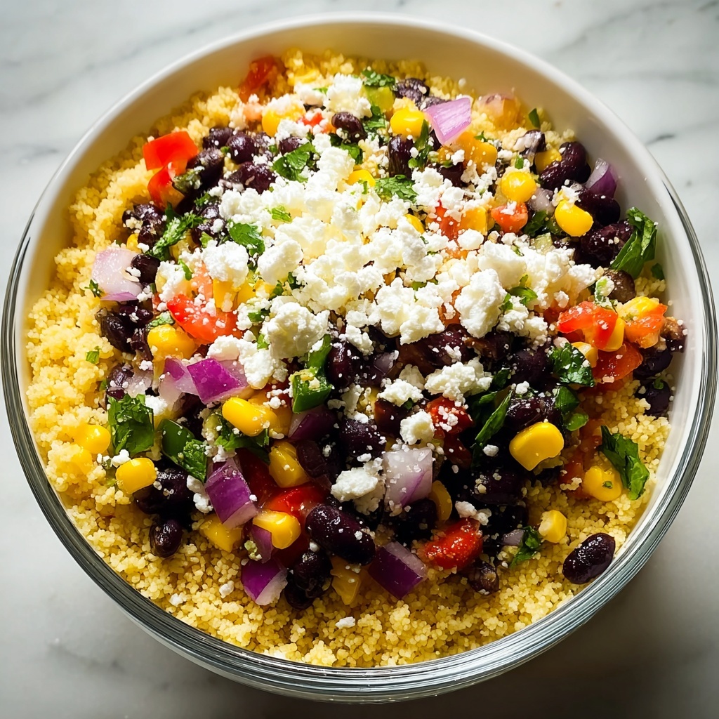 Couscous Black Beans Corn Feta Salad Recipe - Recipe Image