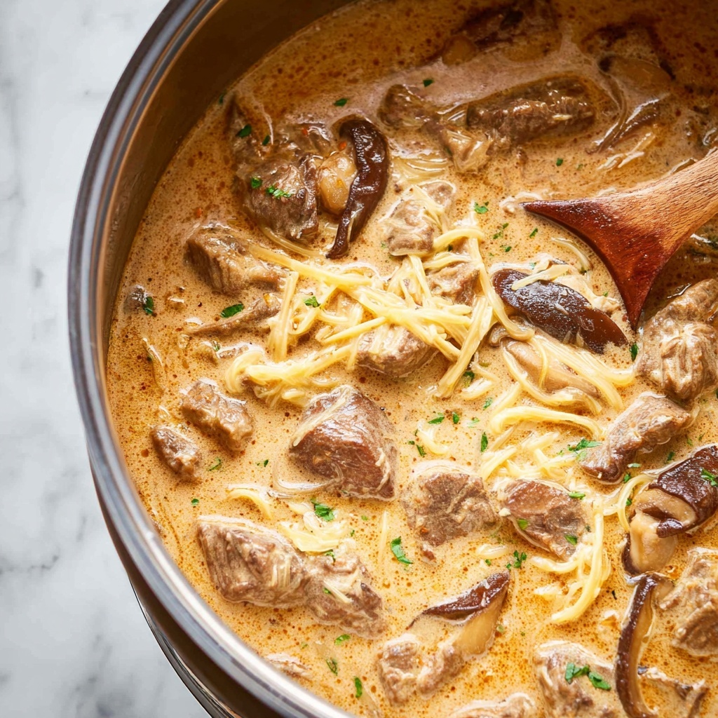 Slow Cooker Beef Stroganoff Soup Recipe - Recipe Image
