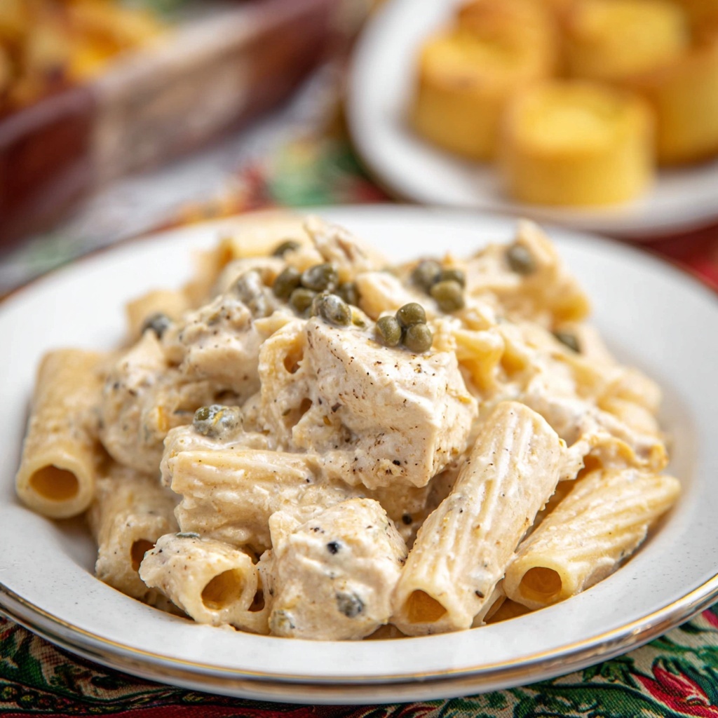 Chicken Piccata Pasta Casserole Recipe - Recipe Image