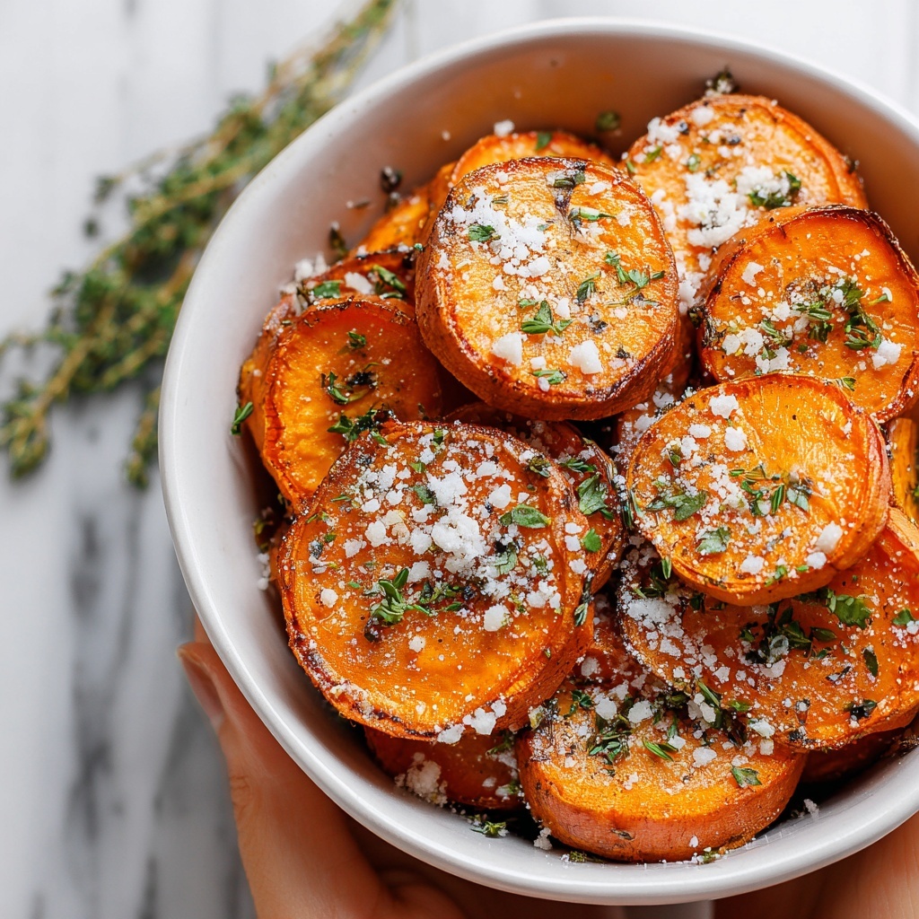 Roasted Sweet Potatoes with Garlic and Parmesan Recipe - Recipe Image