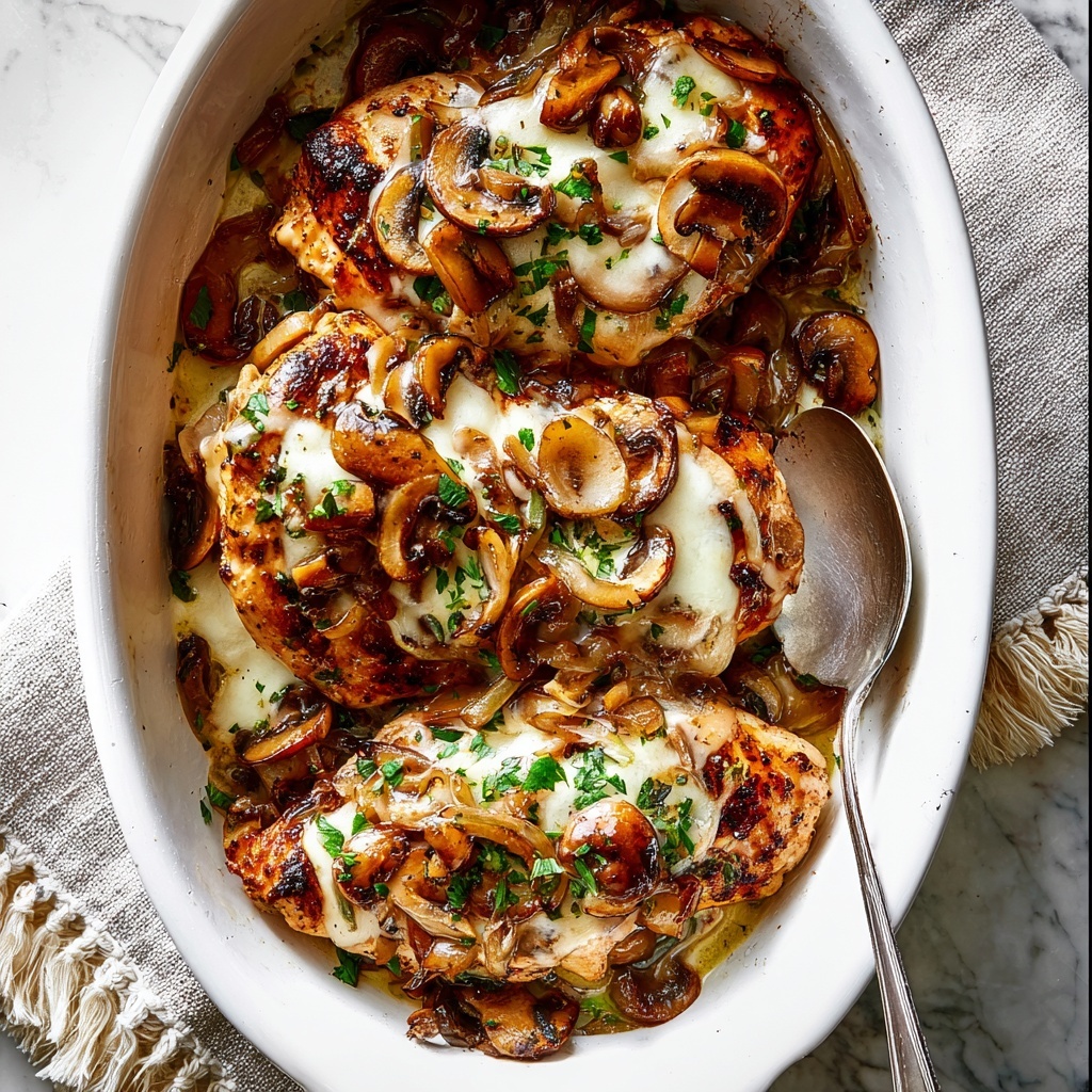 Baked Chicken with Mushrooms and Mozzarella Recipe - Recipe Image