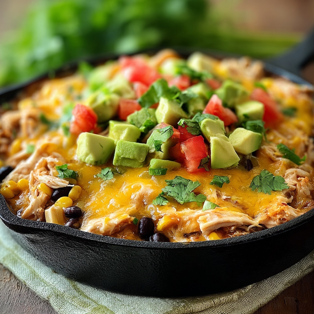 Cheesy Chicken Burrito Skillet Recipe - Recipe Image