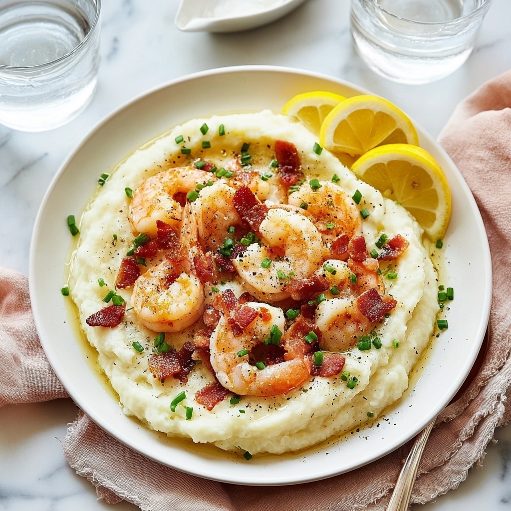 Low Carb Keto Shrimp and Cauliflower Grits Recipe - Recipe Image