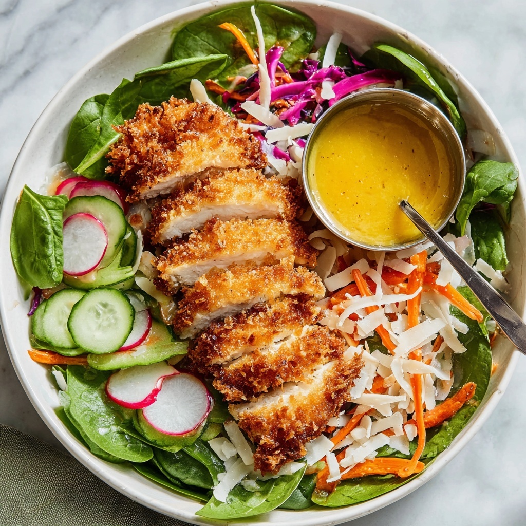 Coconut Chicken Salad with Warm Honey Mustard Vinaigrette Recipe - Recipe Image