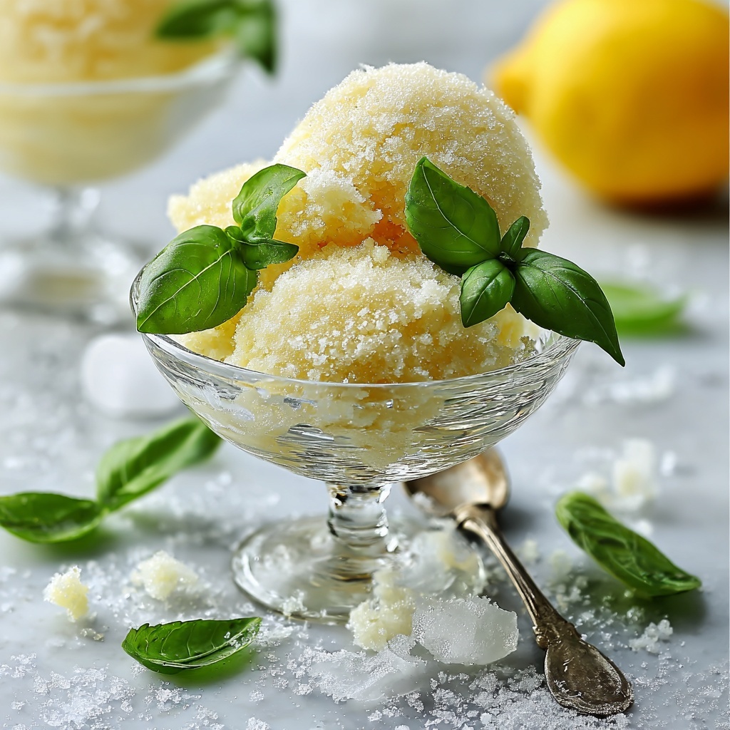 Lemon and Basil Granita Recipe - Recipe Image