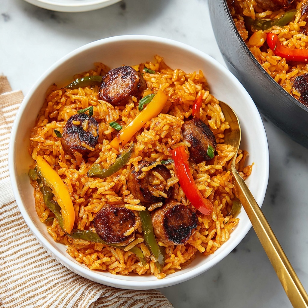 Smoked Sausage and Peppers with Rice Recipe - Recipe Image