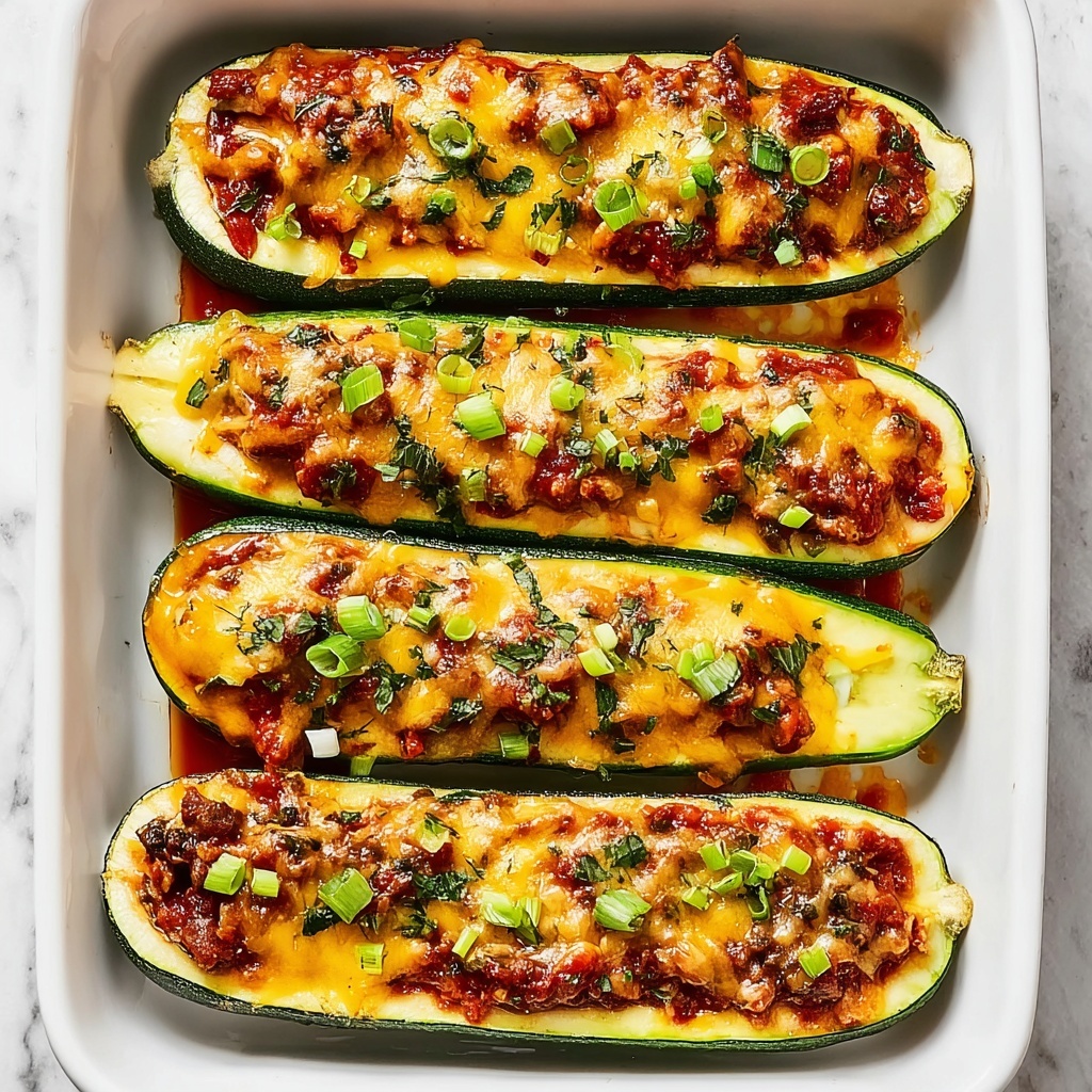 Cheesy BBQ Chicken Stuffed Zucchini Boats Recipe - Recipe Image