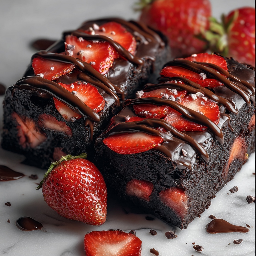 Chocolate-Covered Strawberry Brownies Recipe - Recipe Image