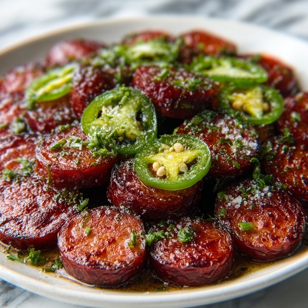 Roasted Red Pepper and JalapeƱo Summer Sausage Recipe - Recipe Image