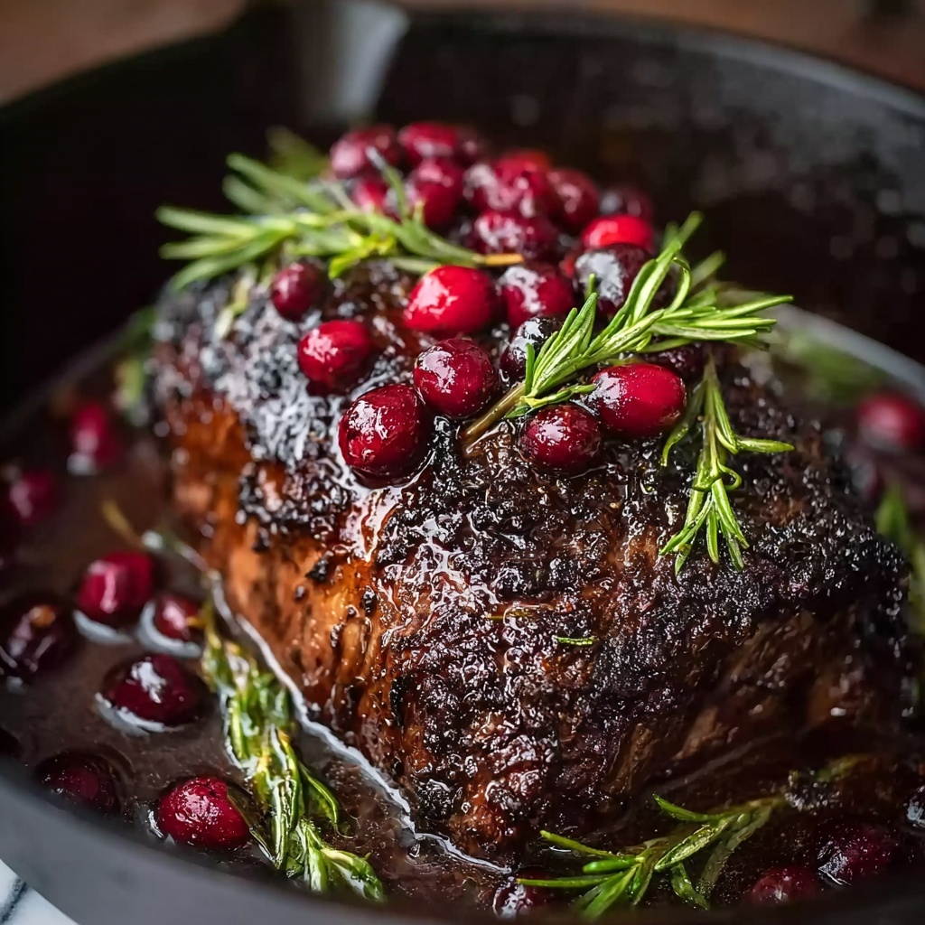 Cranberry Balsamic Ribeye Roast Recipe - Recipe Image