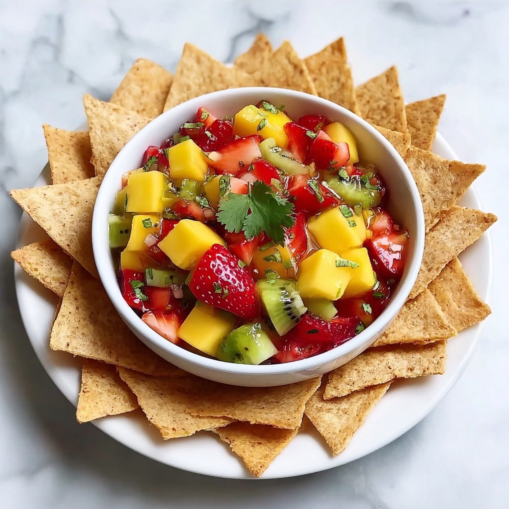 Strawberry Mango Salsa with Cinnamon-Sugar Tortilla Chips Recipe - Recipe Image
