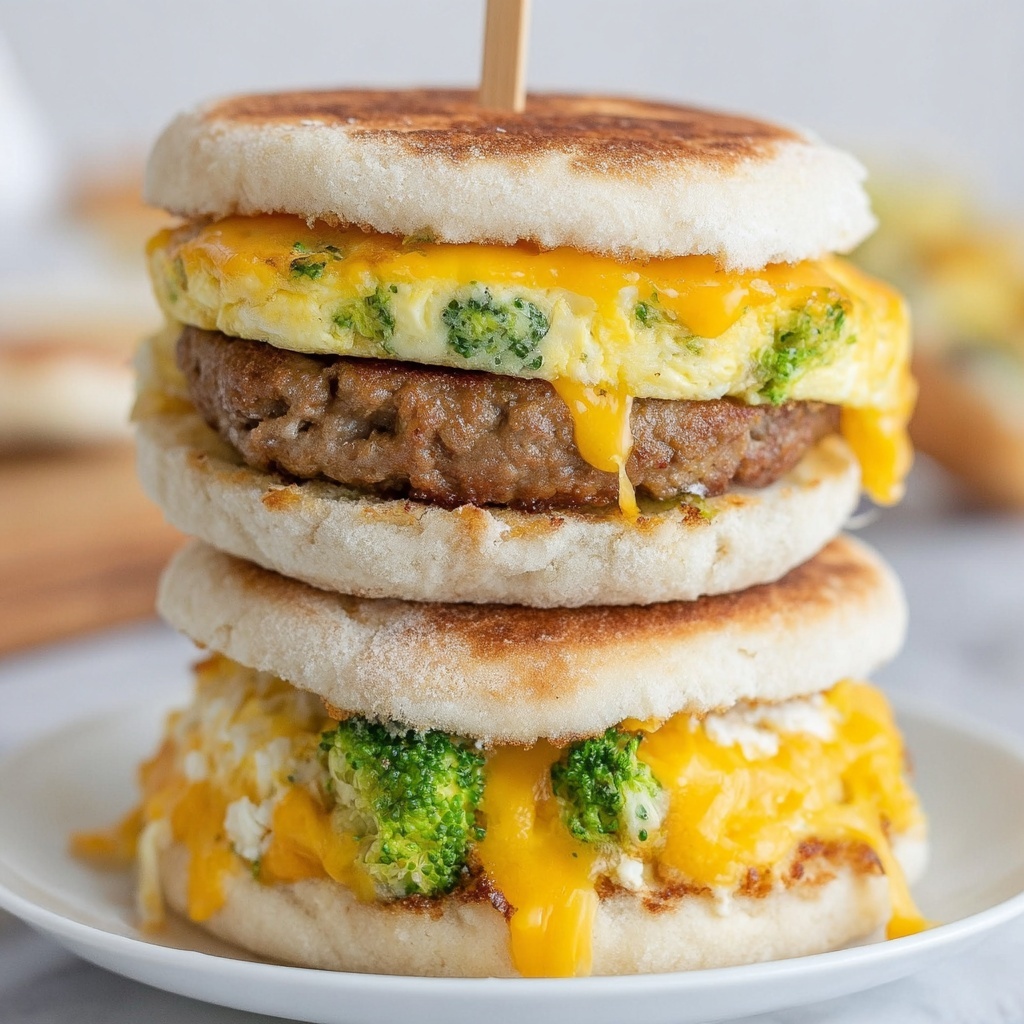 High Protein Vegetarian Breakfast Sandwiches Recipe - Recipe Image