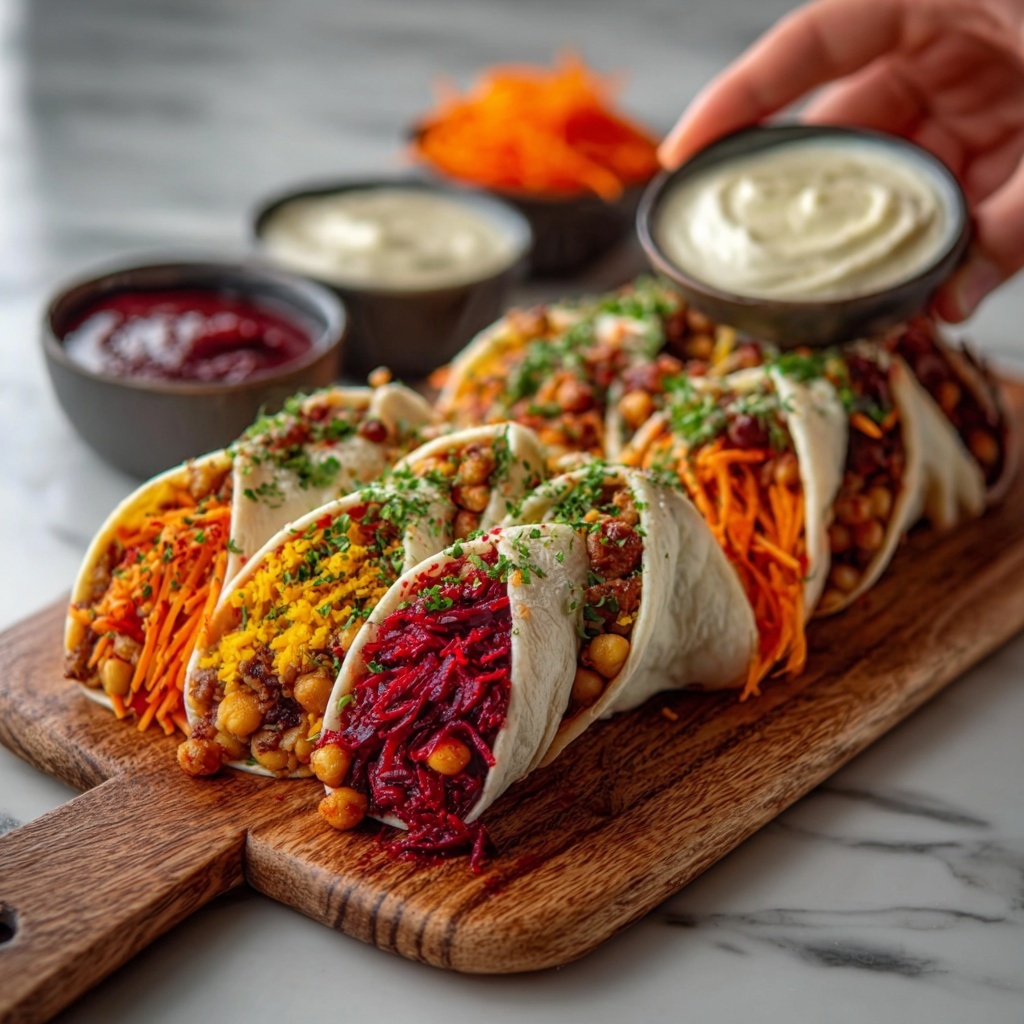 Roasted Beet Chickpea Wraps with Tahini Lemon Sauce Recipe - Recipe Image