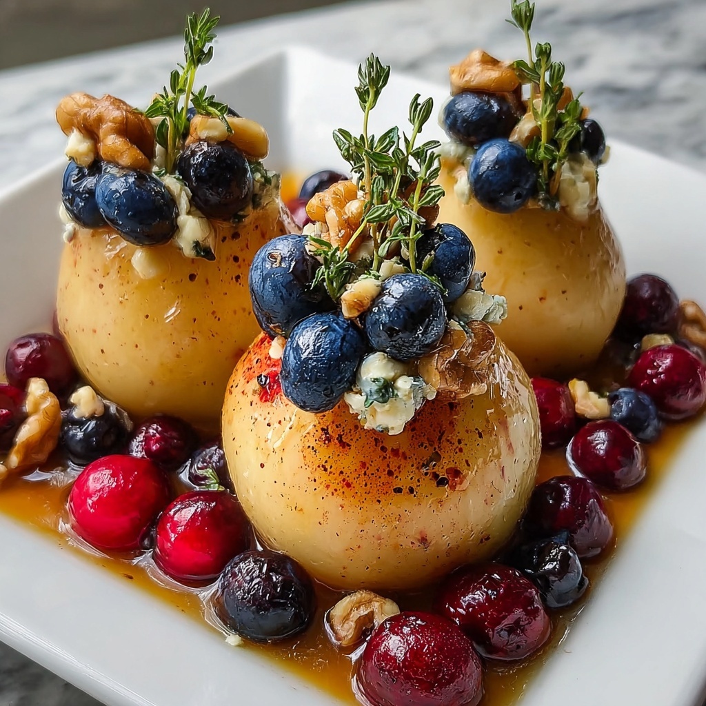 Baked Pears with Berries, Honey, Walnuts & Blue Cheese Recipe - Recipe Image