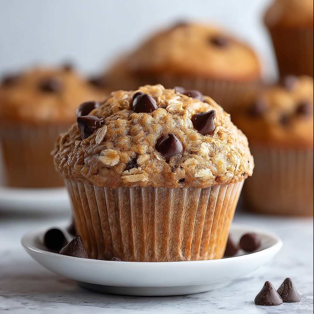 Oatmeal Chocolate Chip Greek Yogurt Muffins Recipe - Recipe Image