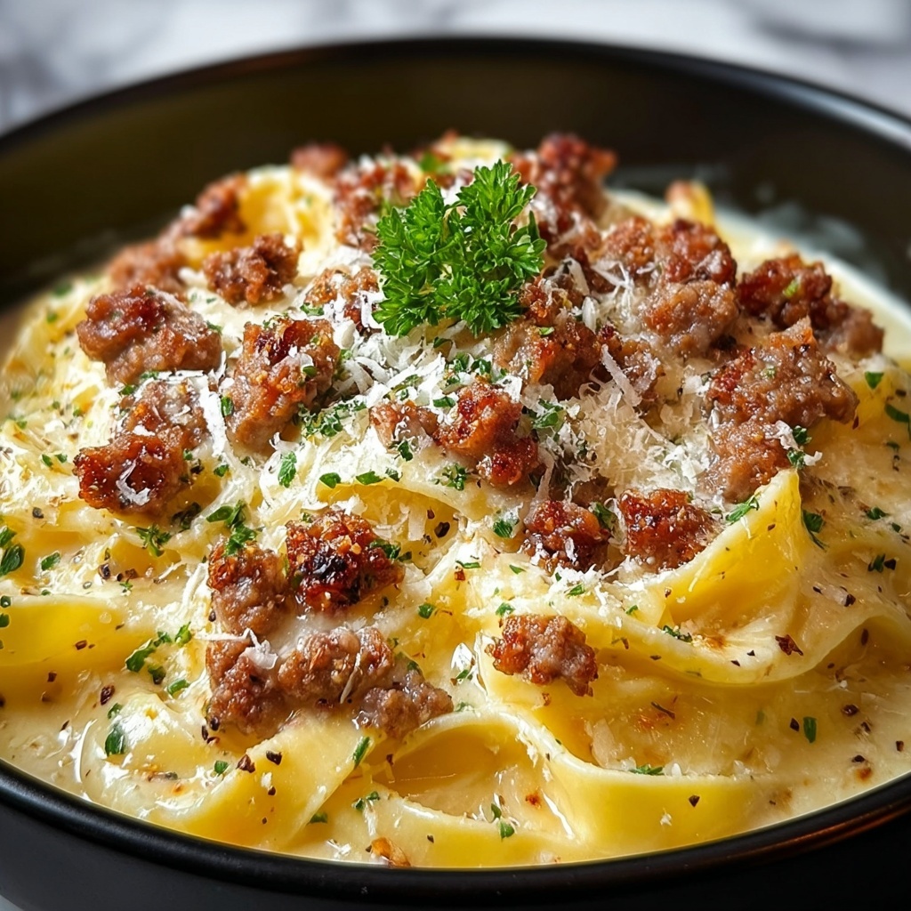 Garlic Butter Beef Linguine Recipe - Recipe Image
