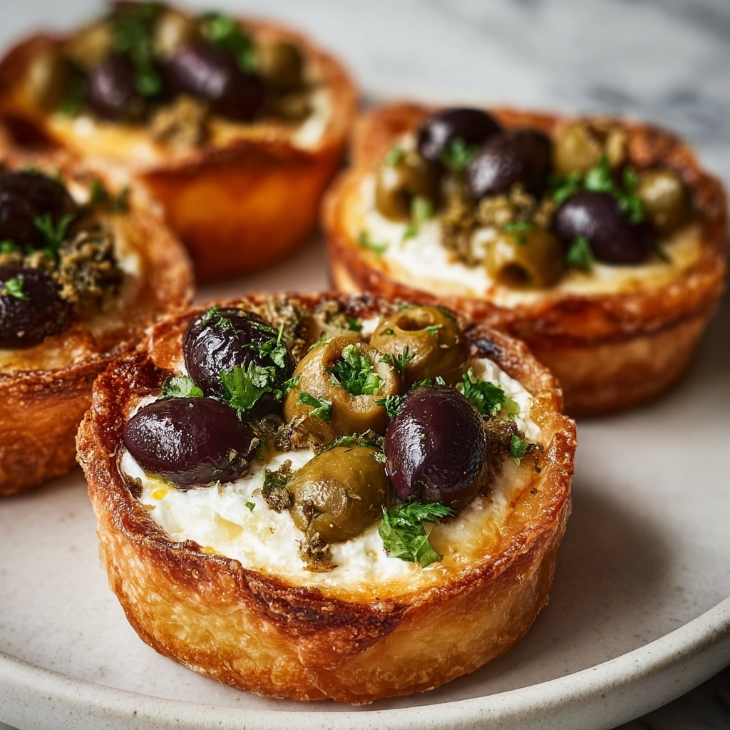 Savory Ricotta Tartlets with Olives and Capers Recipe - Recipe Image