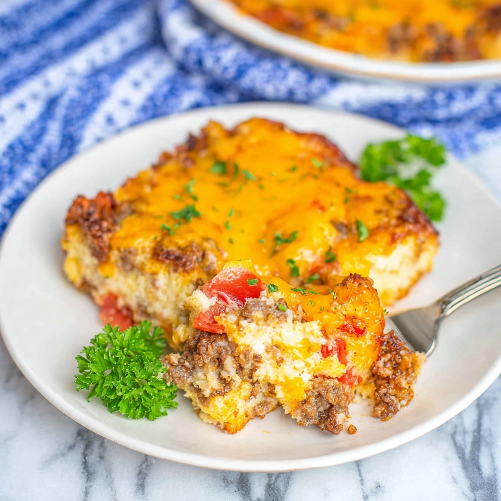 Rotel Sausage & Cream Cheese Croissant Breakfast Casserole Recipe - Recipe Image