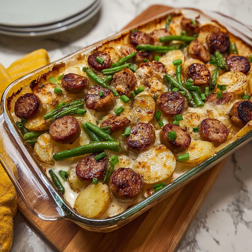 Sausage Green Bean and Potato Casserole Recipe - Recipe Image