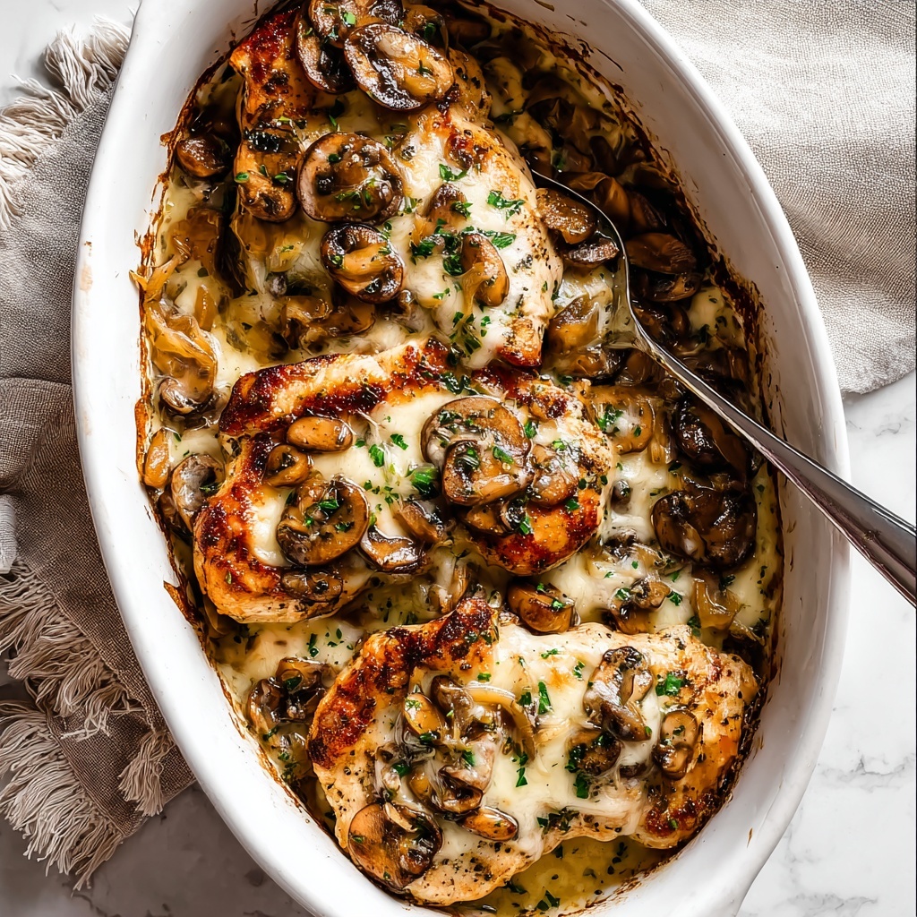 Baked Chicken with Mushrooms and Mozzarella Recipe - Recipe Image