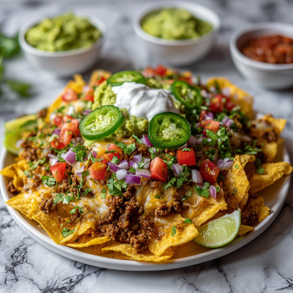 Loaded Beef and Bean Nachos Recipe - Recipe Image
