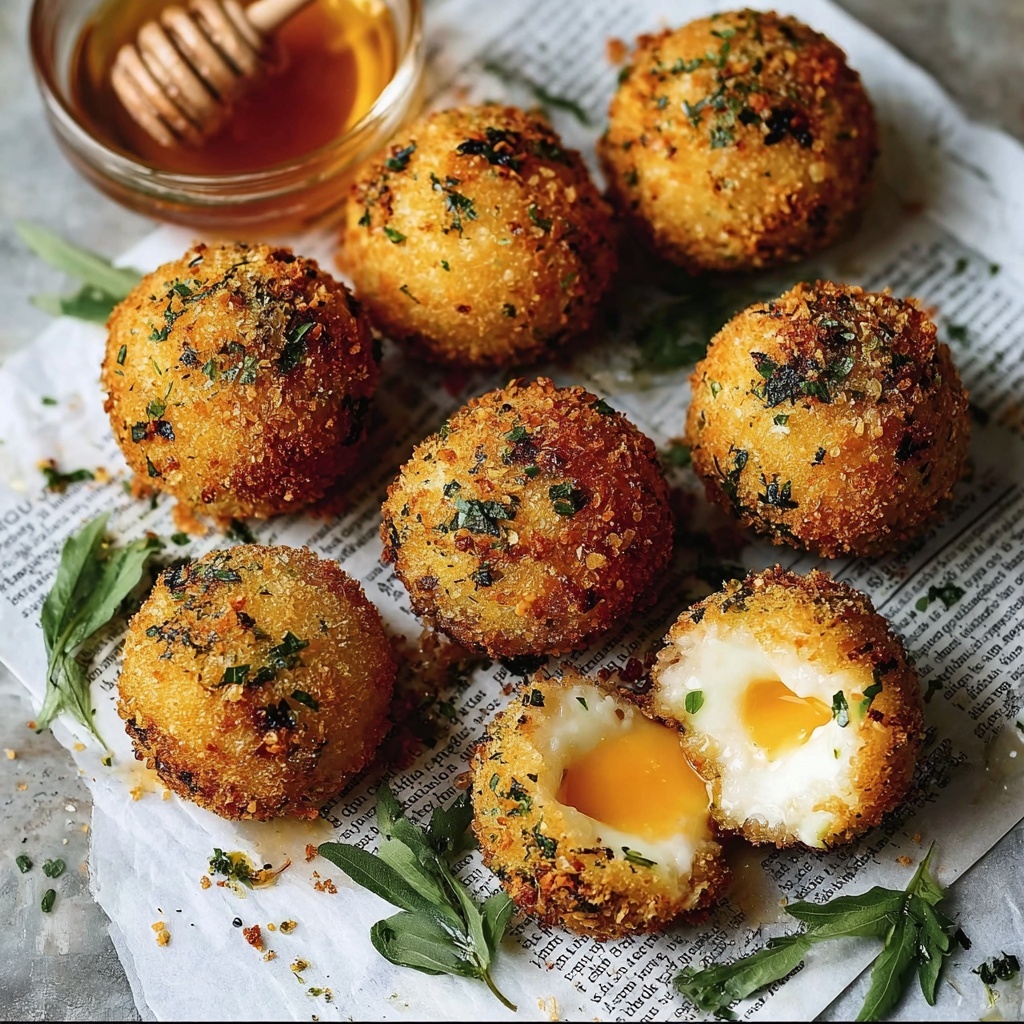 Baked Goat Cheese Balls with Hot Honey and Herbs Recipe - Recipe Image