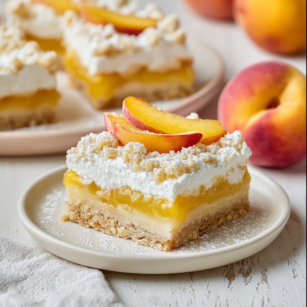 Peaches and Cream Pie Bars Recipe - Recipe Image