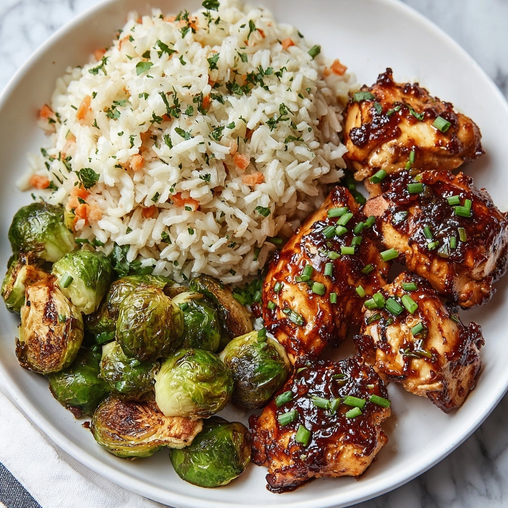 Air Fryer Sweet Chili Chicken and Brussels Sprouts Recipe - Recipe Image