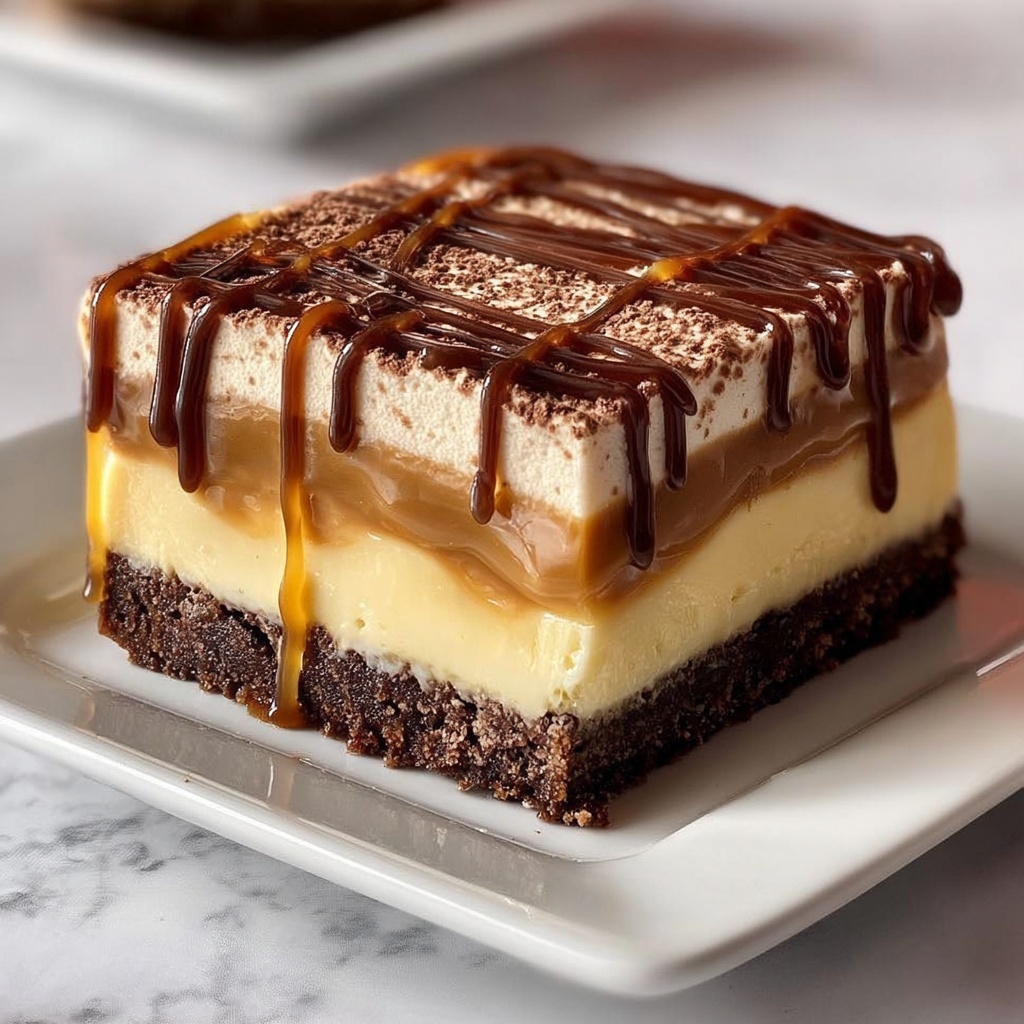 Elegant Coffee Caramel Cheesecake Bars Recipe - Recipe Image