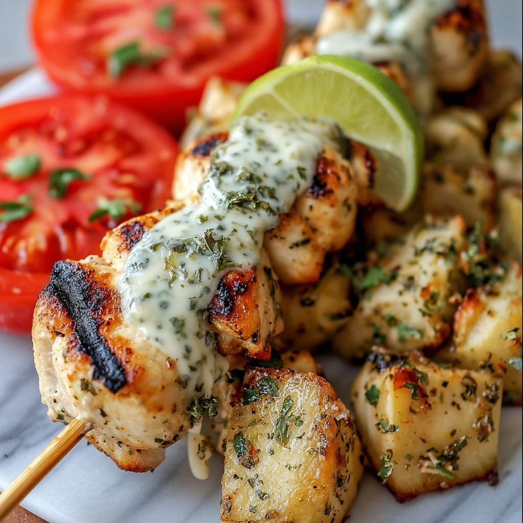 Delicious Chicken Souvlaki with Fresh Herbs and Lemon Recipe - Recipe Image