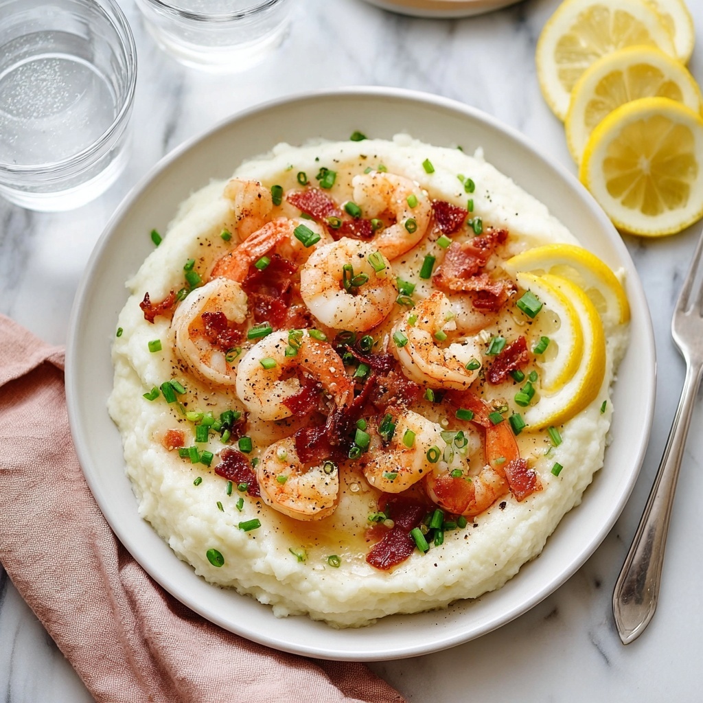 Low Carb Keto Shrimp and Cauliflower Grits Recipe - Recipe Image
