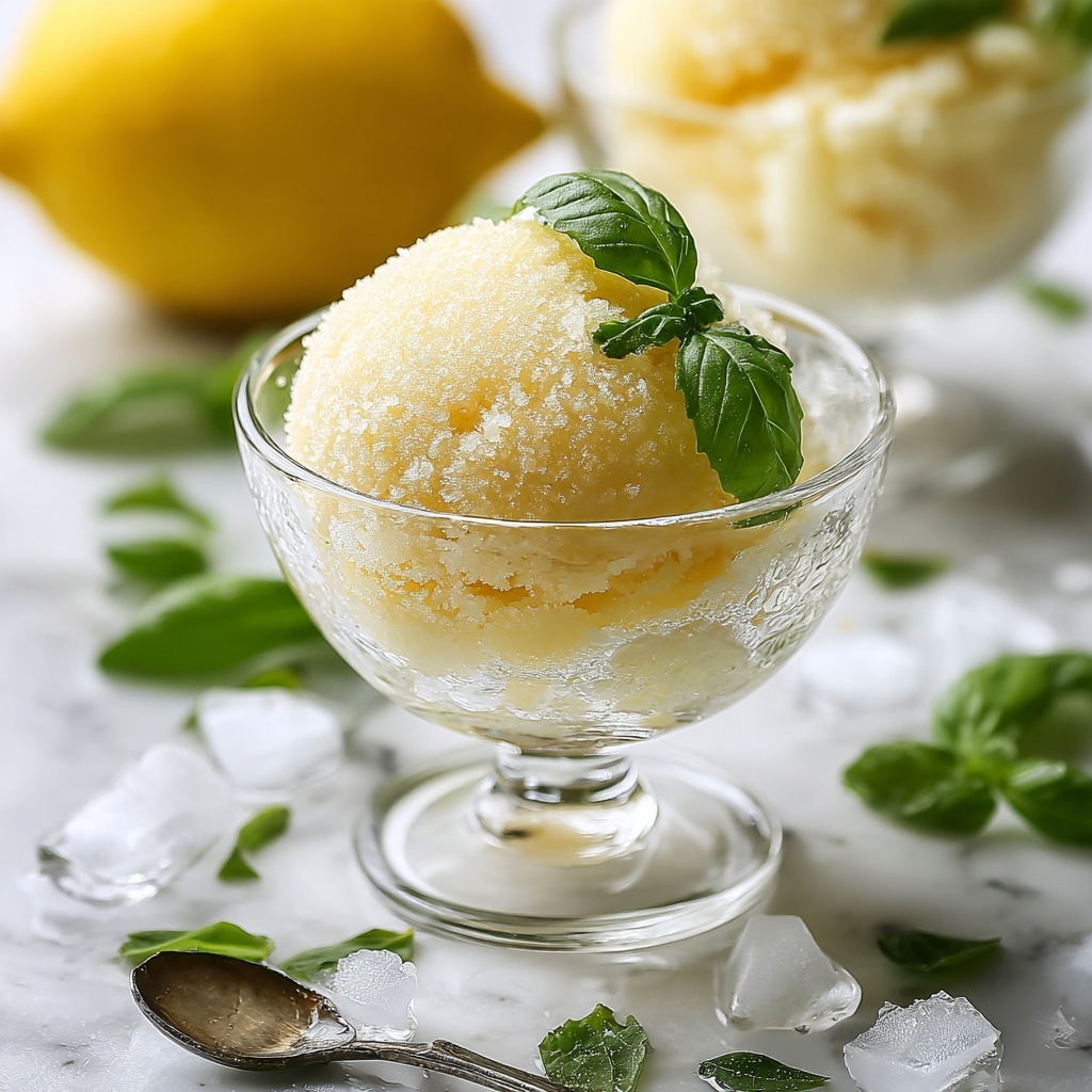 Lemon and Basil Granita Recipe - Recipe Image