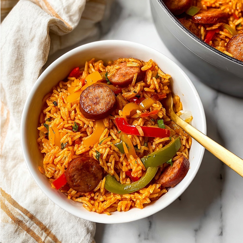Smoked Sausage and Peppers with Rice Recipe - Recipe Image