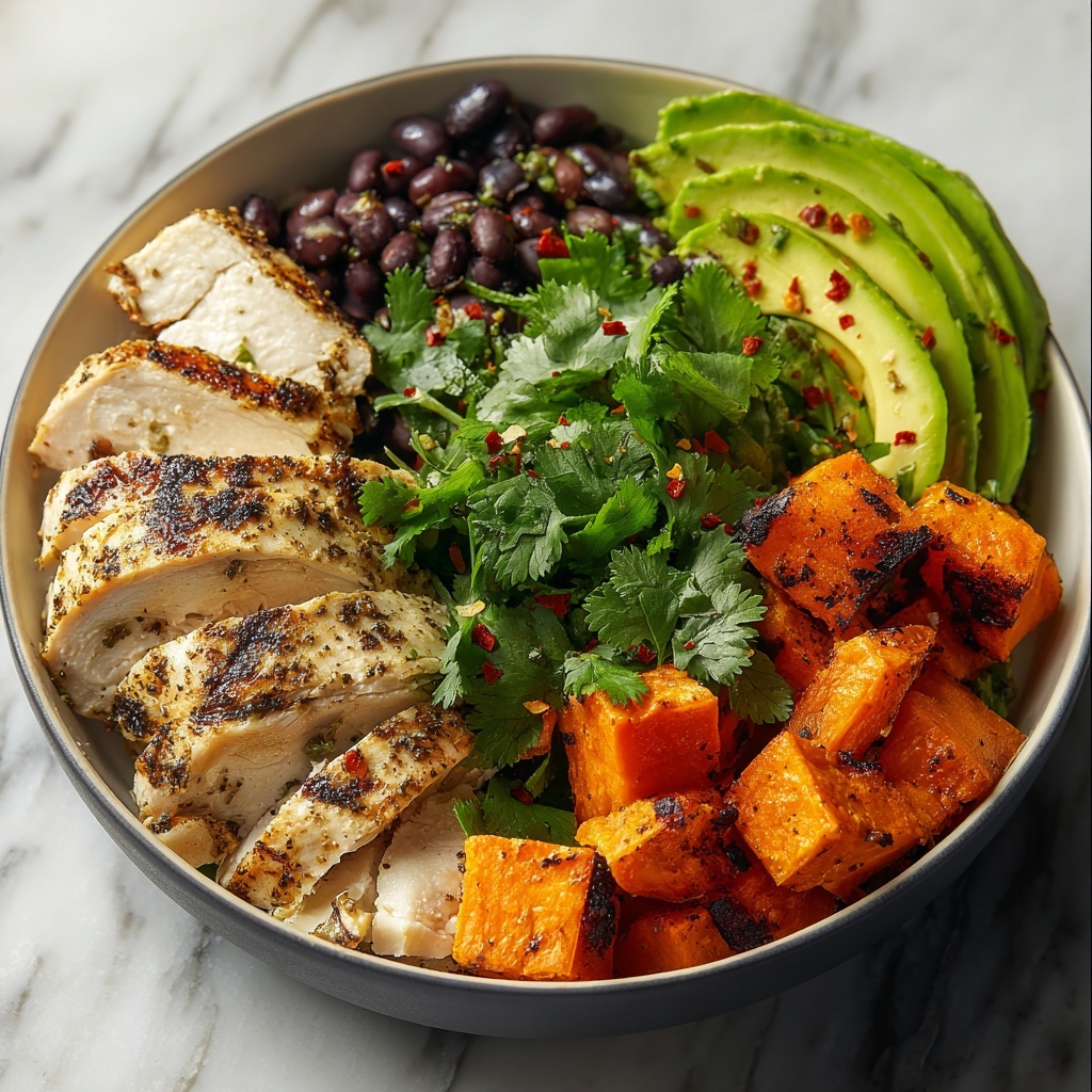 Chicken and Sweet Potato Bowls with Black Beans, Avocado, and Feta Recipe - Recipe Image