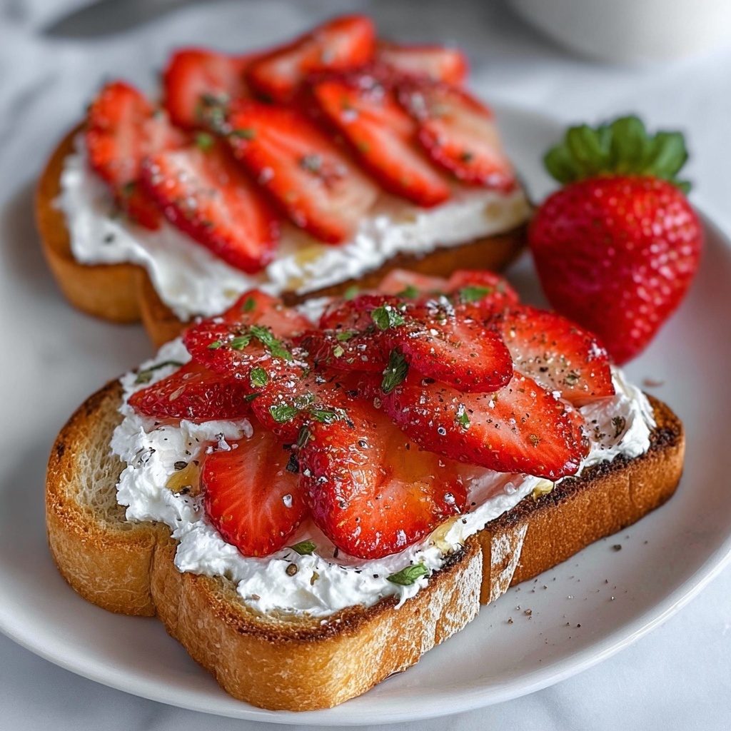 Roasted Strawberry Whipped Ricotta Toast Recipe - Recipe Image