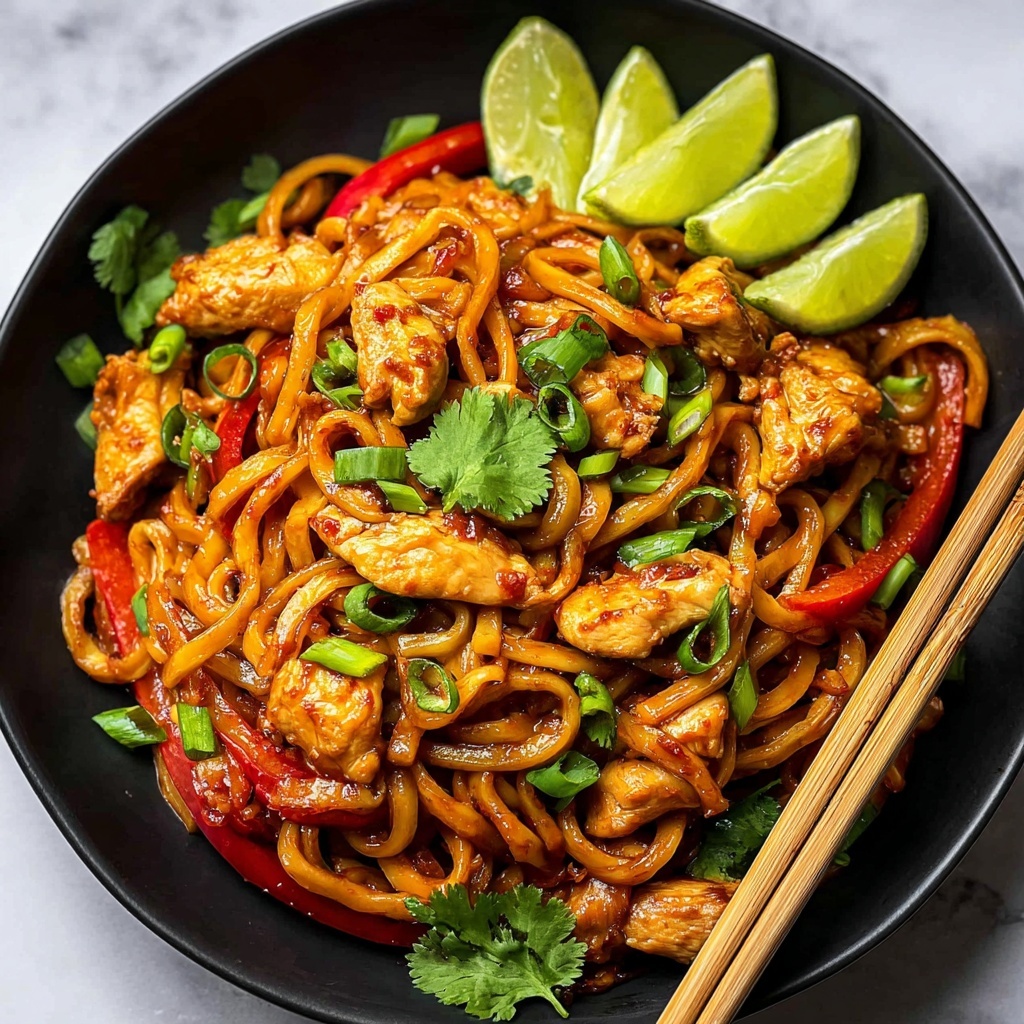 Chili Garlic Chicken with Asian Noodles Recipe - Recipe Image