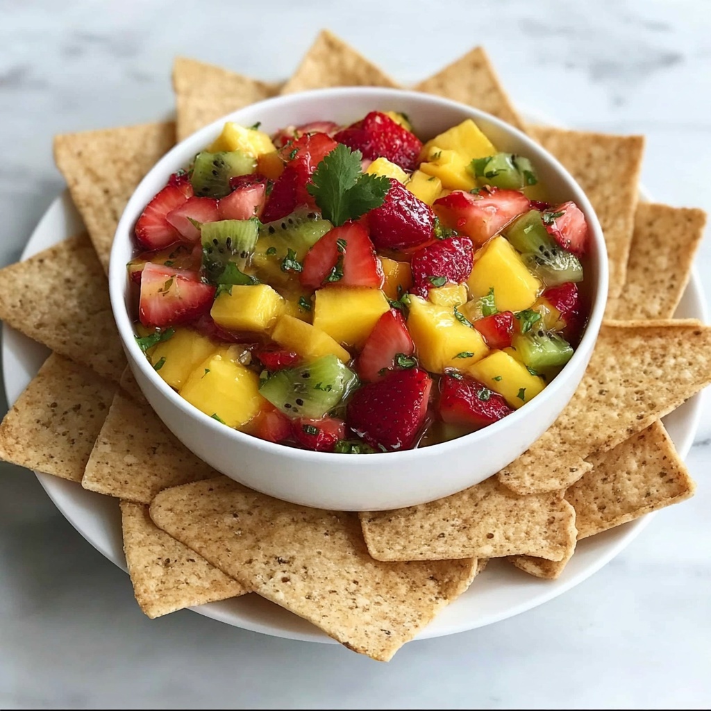 Strawberry Mango Salsa with Cinnamon-Sugar Tortilla Chips Recipe - Recipe Image