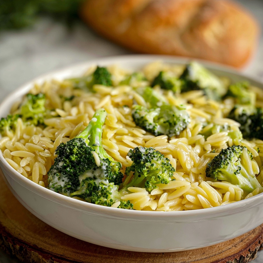 One-Pot Broccoli Cheese Orzo Recipe - Recipe Image