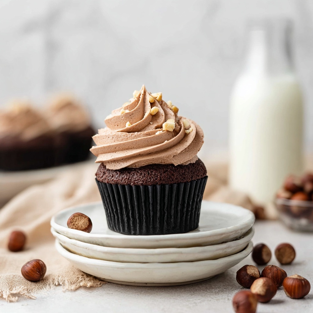 Chocolate Hazelnut Cupcakes with Nutella Buttercream Recipe - Recipe Image