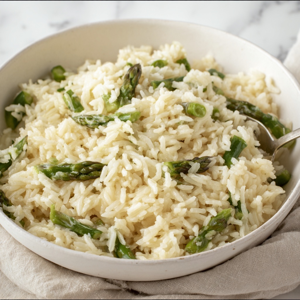 Creamy Orzo with Asparagus and Parmesan Recipe - Recipe Image
