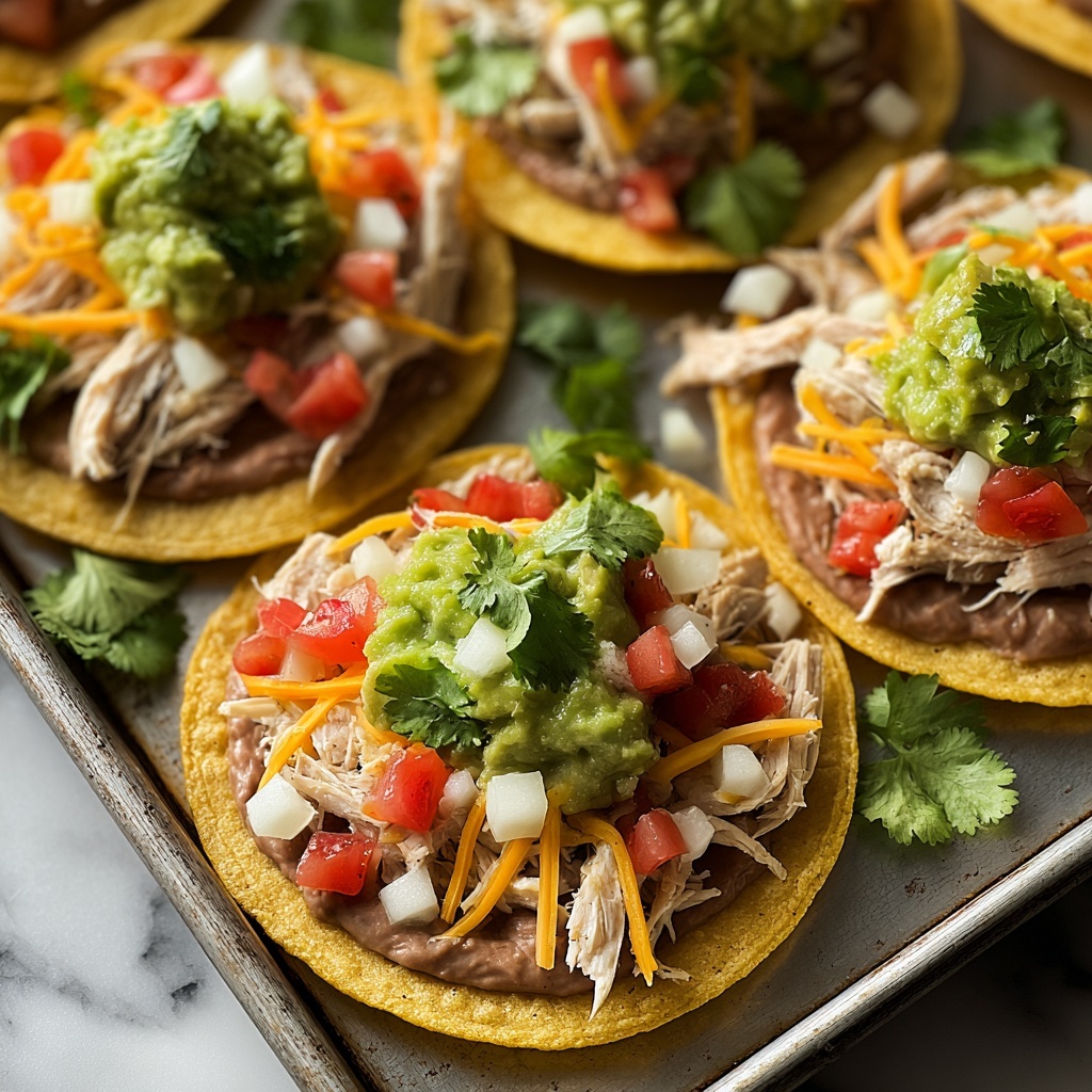 Easy Chicken Tostadas Recipe - Recipe Image