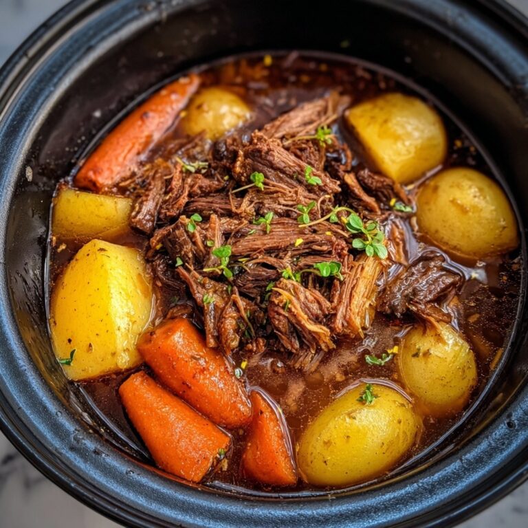 Instant Pot Beef Roast with Carrots, Potatoes, and Red Wine Gravy Recipe