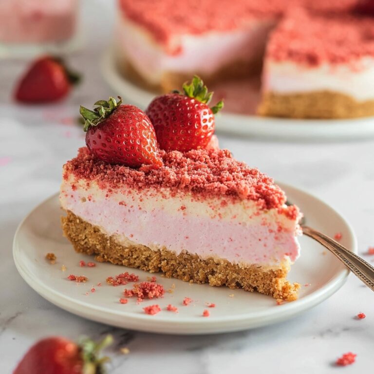 No-Bake Strawberry Crunch Cheesecake Recipe