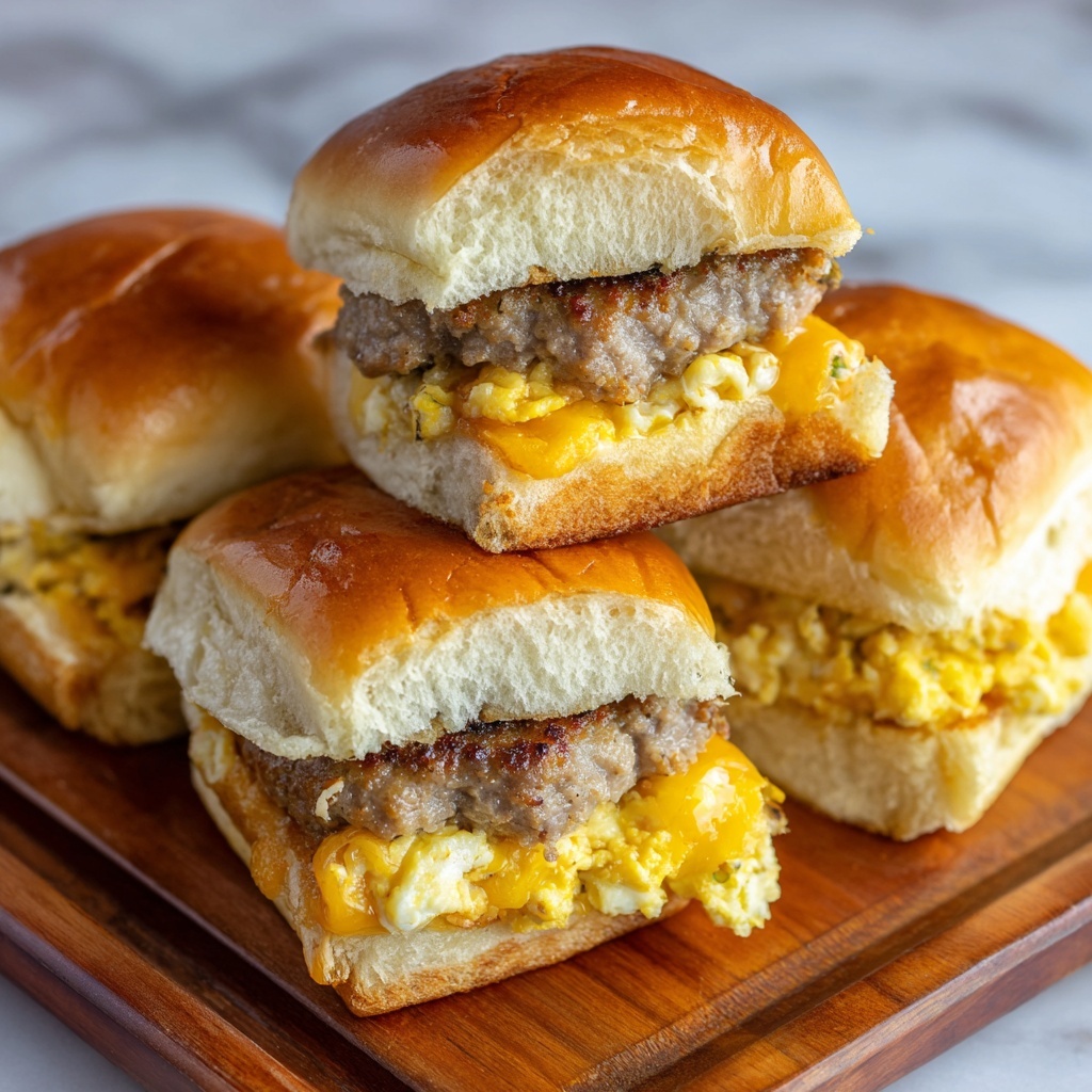 Sausage Egg and Cheese Breakfast Sliders Recipe - Recipe Image