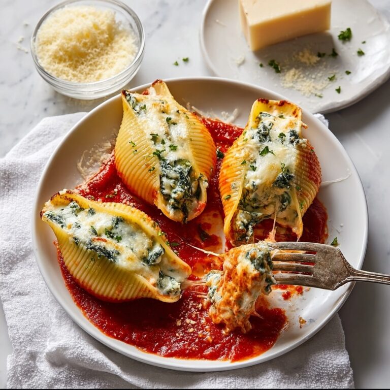 Creamy Spinach and Ricotta Stuffed Shells with Marinara Recipe